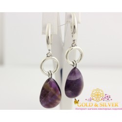 Серебряные серьги "Нежность" аметист Шеврон 2460ам